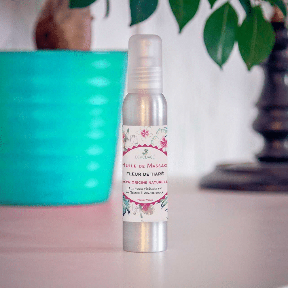 Huile de massage 100% naturelle Fleur de tiaré - Dekodacc